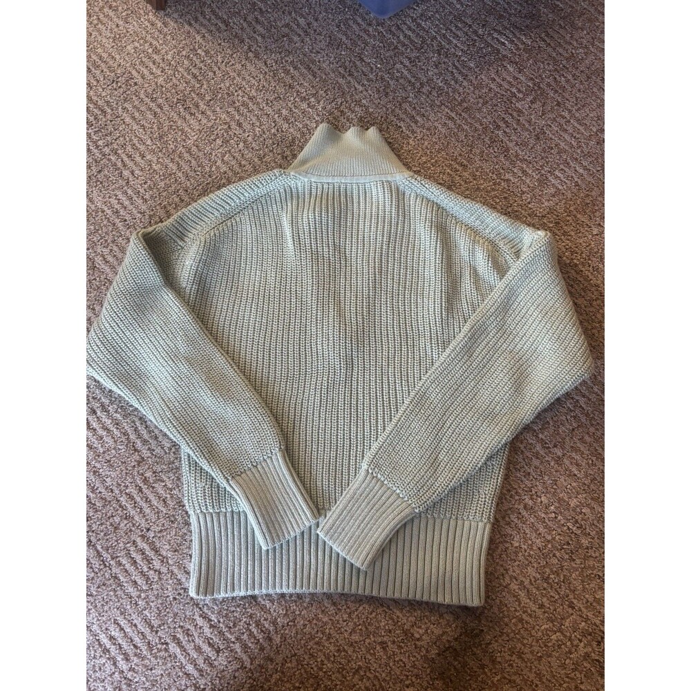 J.CREW 100% Cotton Ribbed Knit Green Collared Pullover Sweater Women’s XS - Picture 5 of 5